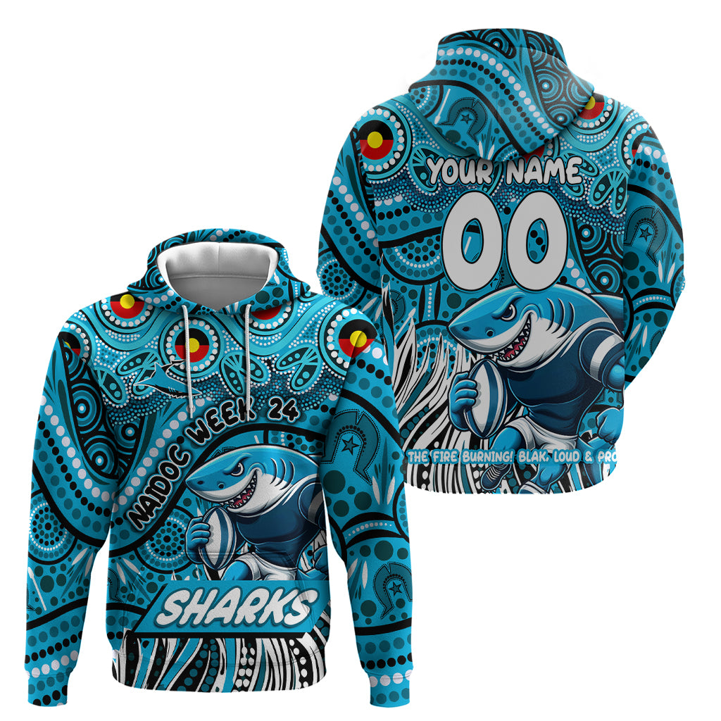 Custom Australia NAIDOC Week 2024 Hoodie Sharks Mascot Keep The Fire Burning