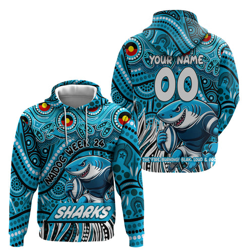 Custom Australia NAIDOC Week 2024 Hoodie Sharks Mascot Keep The Fire Burning