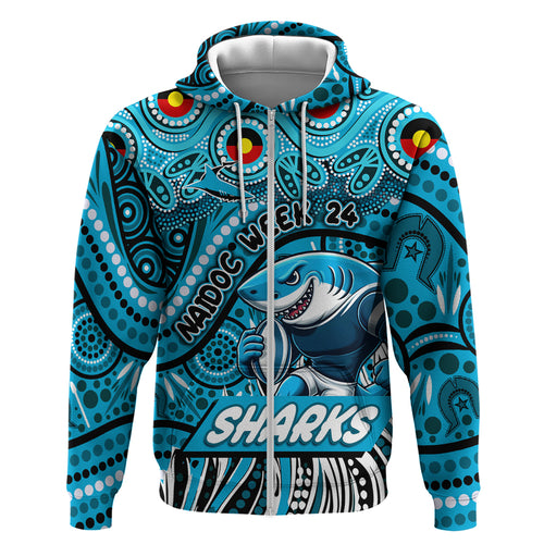 Custom Australia NAIDOC Week 2024 Hoodie Sharks Mascot Keep The Fire Burning