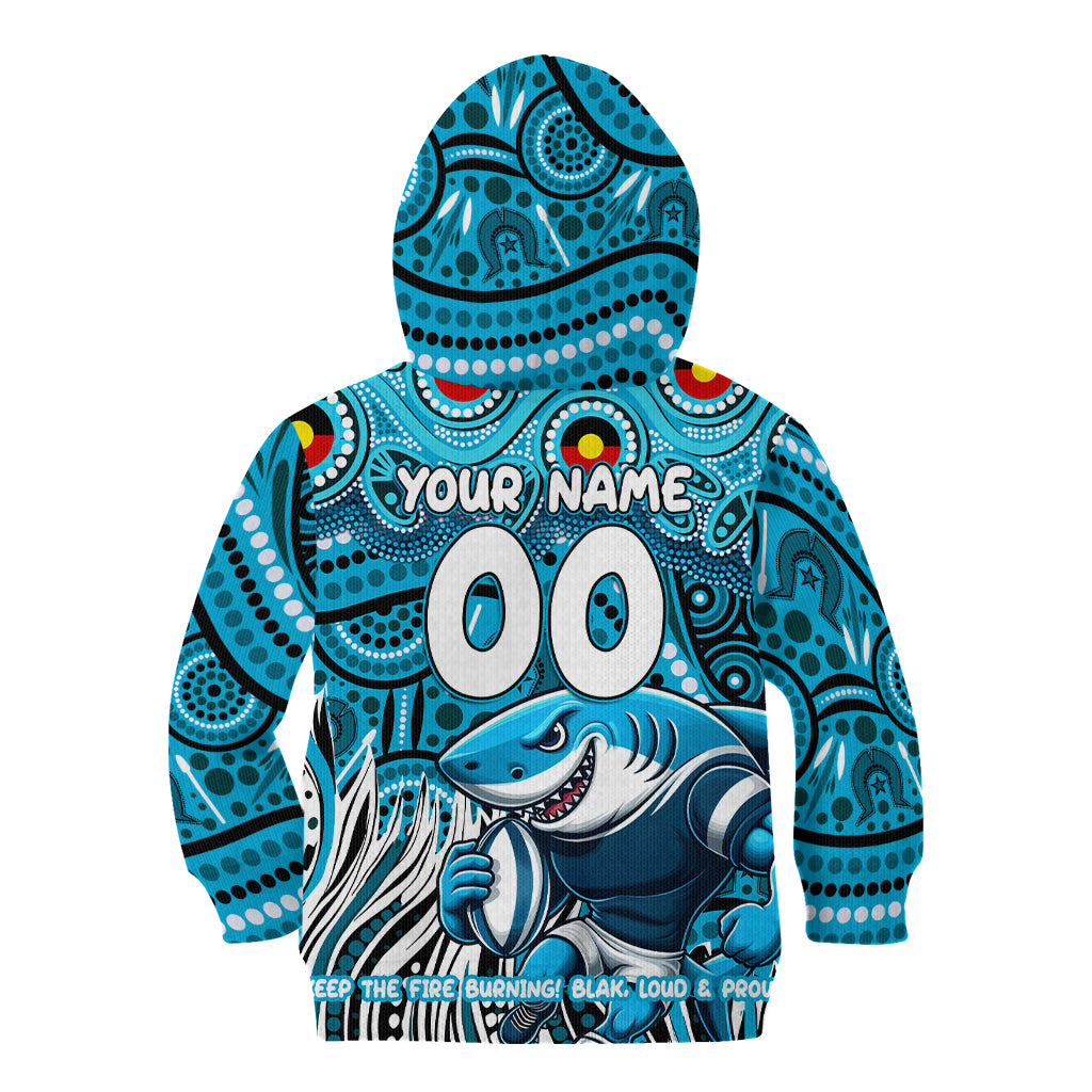 Custom Australia NAIDOC Week 2024 Kid Hoodie Sharks Mascot Keep The Fire Burning