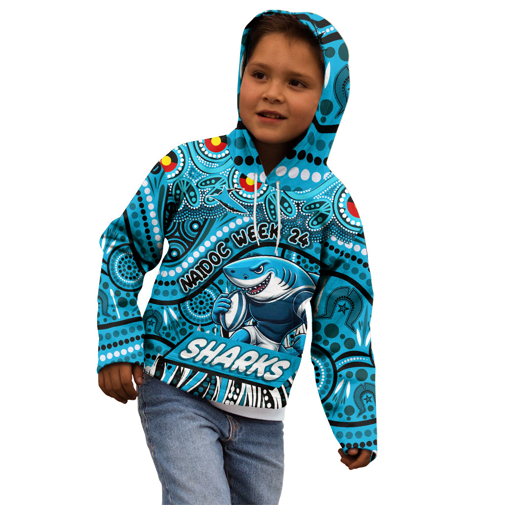 Custom Australia NAIDOC Week 2024 Kid Hoodie Sharks Mascot Keep The Fire Burning