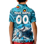 Custom Australia NAIDOC Week 2024 Kid Polo Shirt Sharks Mascot Keep The Fire Burning