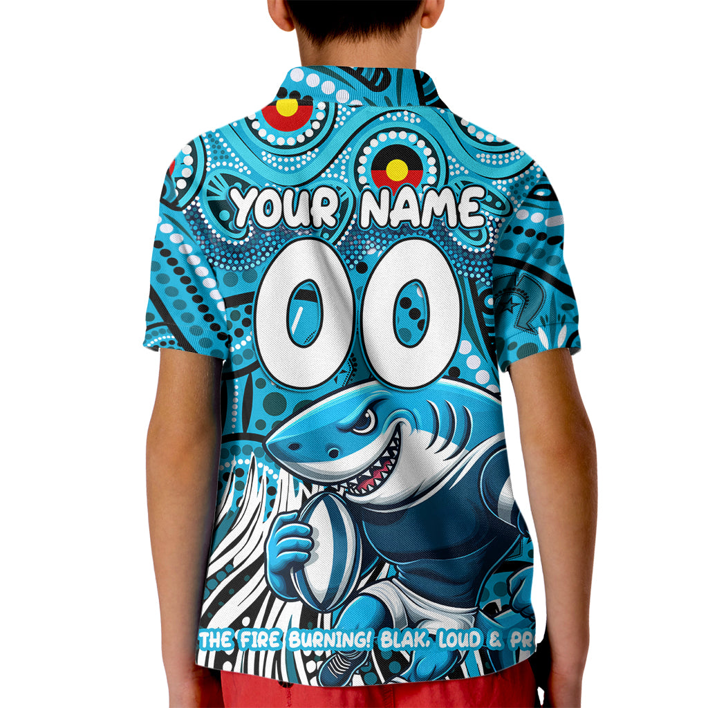 Custom Australia NAIDOC Week 2024 Kid Polo Shirt Sharks Mascot Keep The Fire Burning
