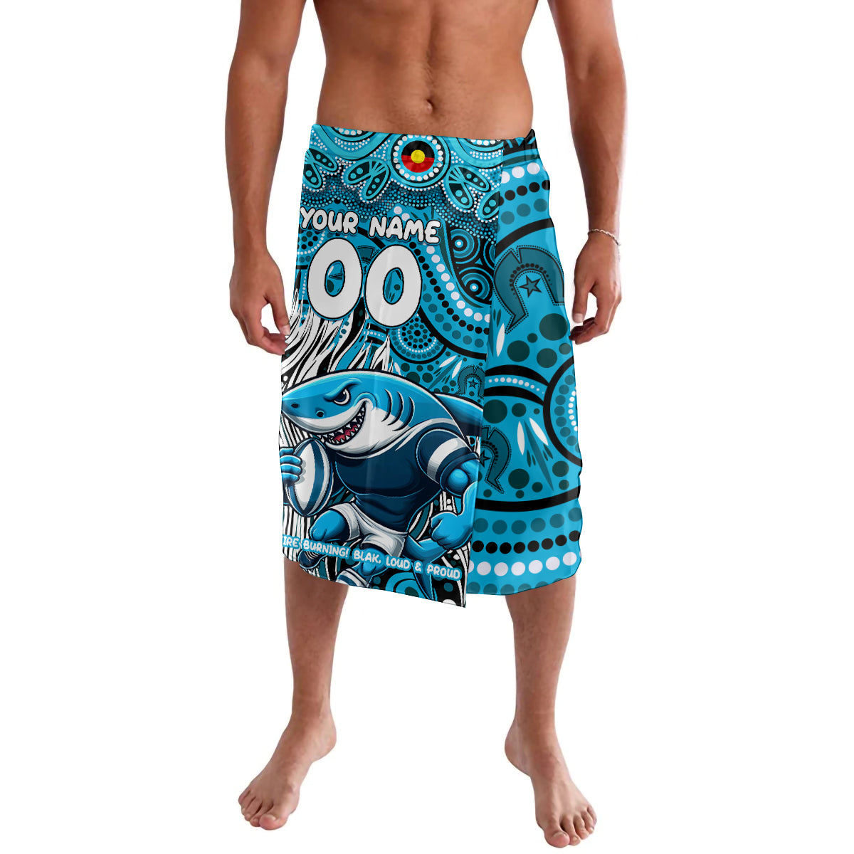 Custom Australia NAIDOC Week 2024 Lavalava Sharks Mascot Keep The Fire Burning