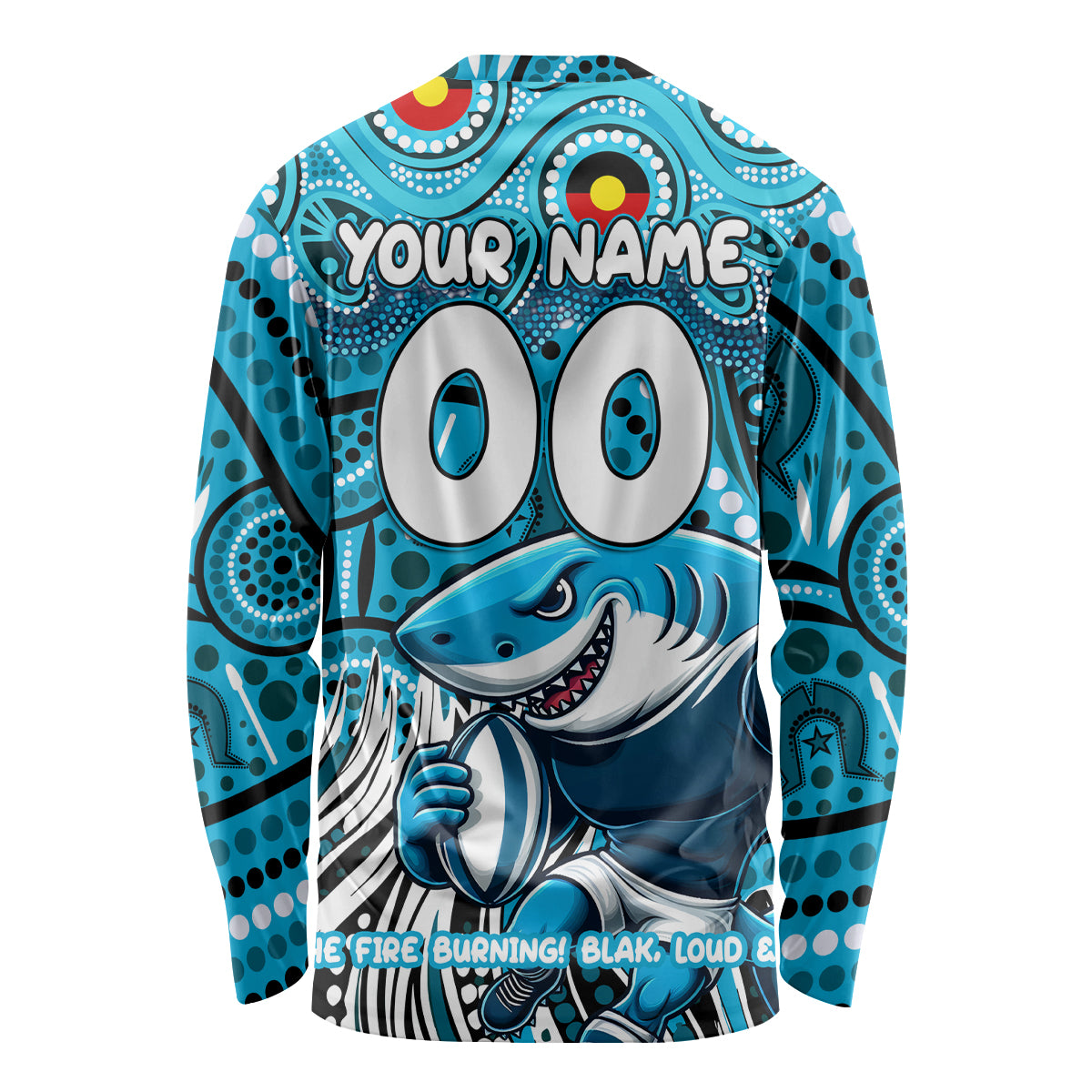 Custom Australia NAIDOC Week 2024 Long Sleeve Shirt Sharks Mascot Keep The Fire Burning