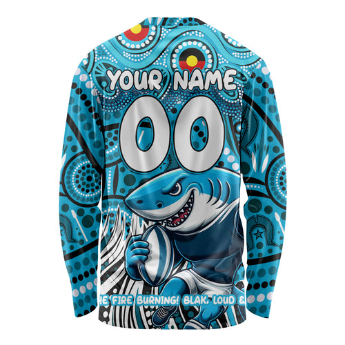 Custom Australia NAIDOC Week 2024 Long Sleeve Shirt Sharks Mascot Keep The Fire Burning