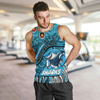 Custom Australia NAIDOC Week 2024 Men Tank Top Sharks Mascot Keep The Fire Burning