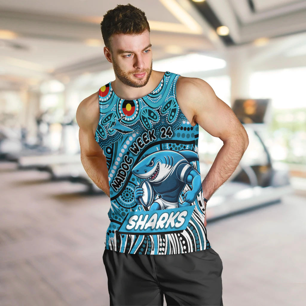 Custom Australia NAIDOC Week 2024 Men Tank Top Sharks Mascot Keep The Fire Burning