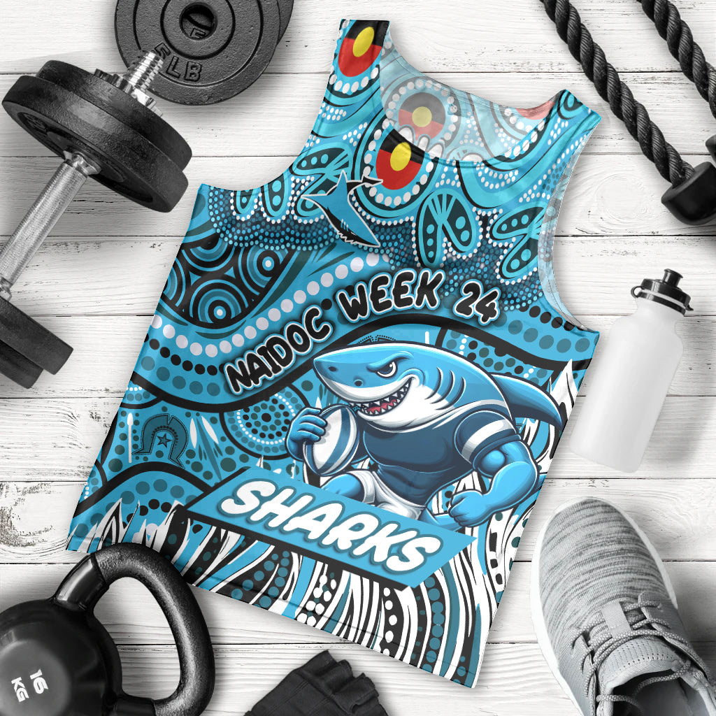 Custom Australia NAIDOC Week 2024 Men Tank Top Sharks Mascot Keep The Fire Burning