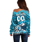 Custom Australia NAIDOC Week 2024 Off Shoulder Sweater Sharks Mascot Keep The Fire Burning