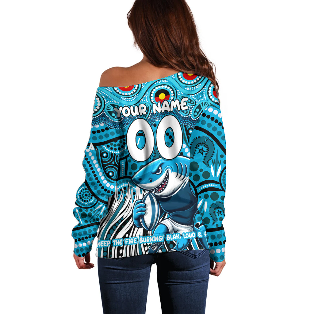 Custom Australia NAIDOC Week 2024 Off Shoulder Sweater Sharks Mascot Keep The Fire Burning