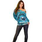 Custom Australia NAIDOC Week 2024 Off Shoulder Sweater Sharks Mascot Keep The Fire Burning