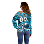 Custom Australia NAIDOC Week 2024 Off Shoulder Sweater Sharks Mascot Keep The Fire Burning