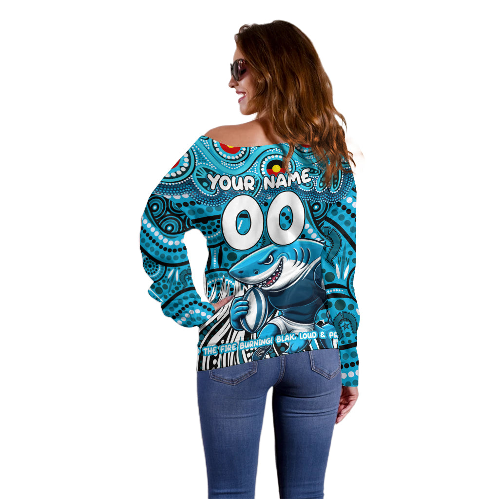 Custom Australia NAIDOC Week 2024 Off Shoulder Sweater Sharks Mascot Keep The Fire Burning