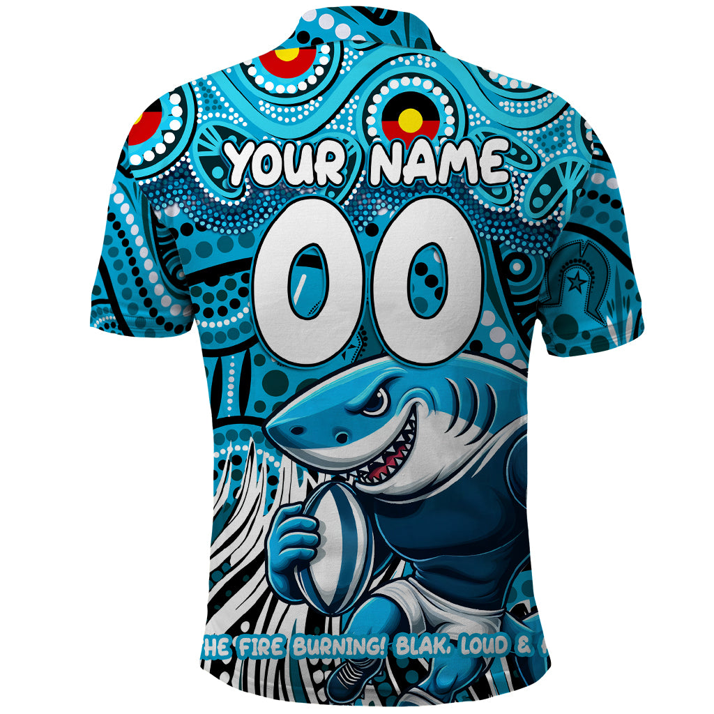 Custom Australia NAIDOC Week 2024 Polo Shirt Sharks Mascot Keep The Fire Burning