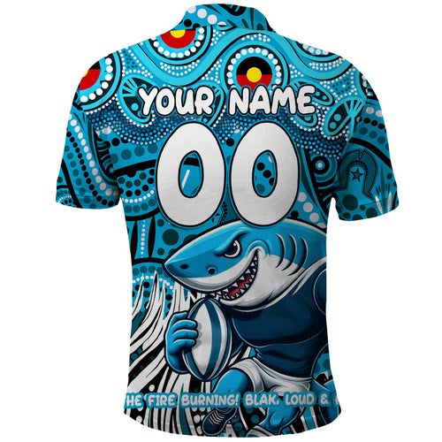 Custom Australia NAIDOC Week 2024 Polo Shirt Sharks Mascot Keep The Fire Burning