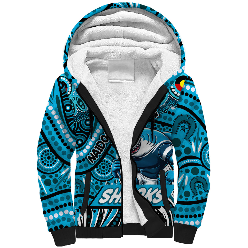 Custom Australia NAIDOC Week 2024 Sherpa Hoodie Sharks Mascot Keep The Fire Burning