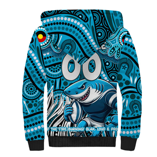 Custom Australia NAIDOC Week 2024 Sherpa Hoodie Sharks Mascot Keep The Fire Burning