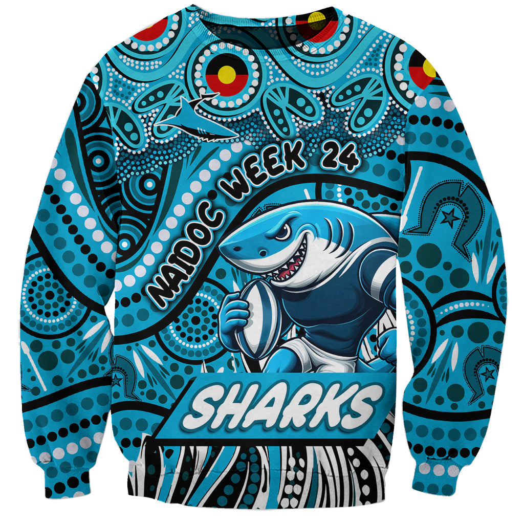 Custom Australia NAIDOC Week 2024 Sweatshirt Sharks Mascot Keep The Fire Burning