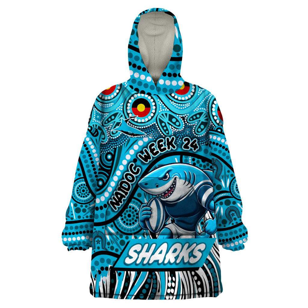 Custom Australia NAIDOC Week 2024 Wearable Blanket Hoodie Sharks Mascot Keep The Fire Burning