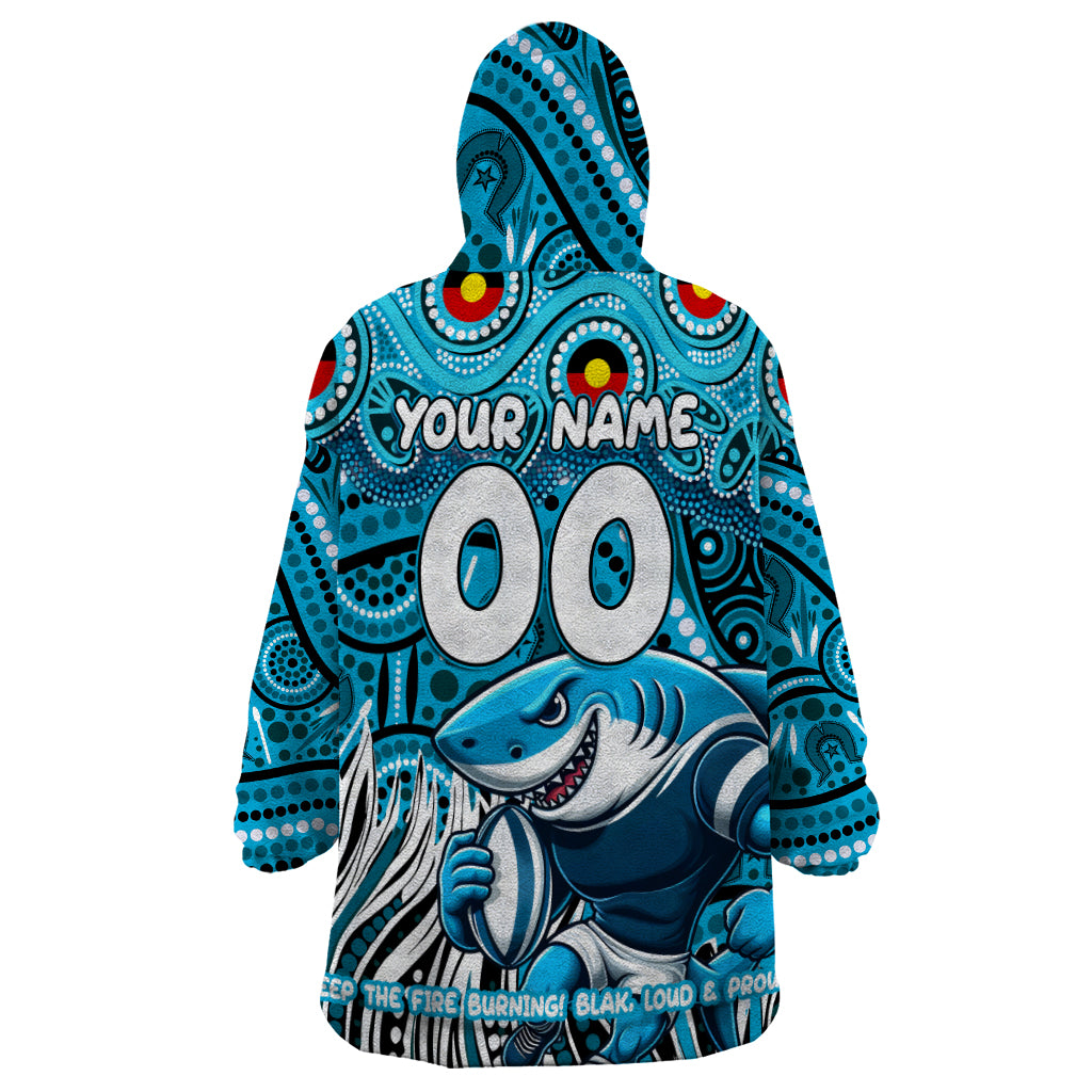 Custom Australia NAIDOC Week 2024 Wearable Blanket Hoodie Sharks Mascot Keep The Fire Burning