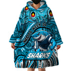 Custom Australia NAIDOC Week 2024 Wearable Blanket Hoodie Sharks Mascot Keep The Fire Burning