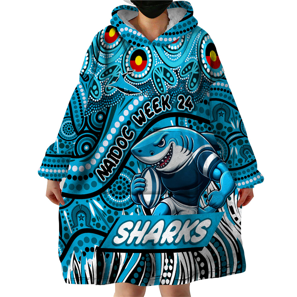 Custom Australia NAIDOC Week 2024 Wearable Blanket Hoodie Sharks Mascot Keep The Fire Burning