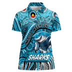 Custom Australia NAIDOC Week 2024 Women Polo Shirt Sharks Mascot Keep The Fire Burning