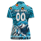Custom Australia NAIDOC Week 2024 Women Polo Shirt Sharks Mascot Keep The Fire Burning
