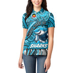 Custom Australia NAIDOC Week 2024 Women Polo Shirt Sharks Mascot Keep The Fire Burning