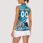 Custom Australia NAIDOC Week 2024 Women Sleeveless Polo Shirt Sharks Mascot Keep The Fire Burning