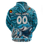 Custom Australia NAIDOC Week 2024 Zip Hoodie Sharks Mascot Keep The Fire Burning