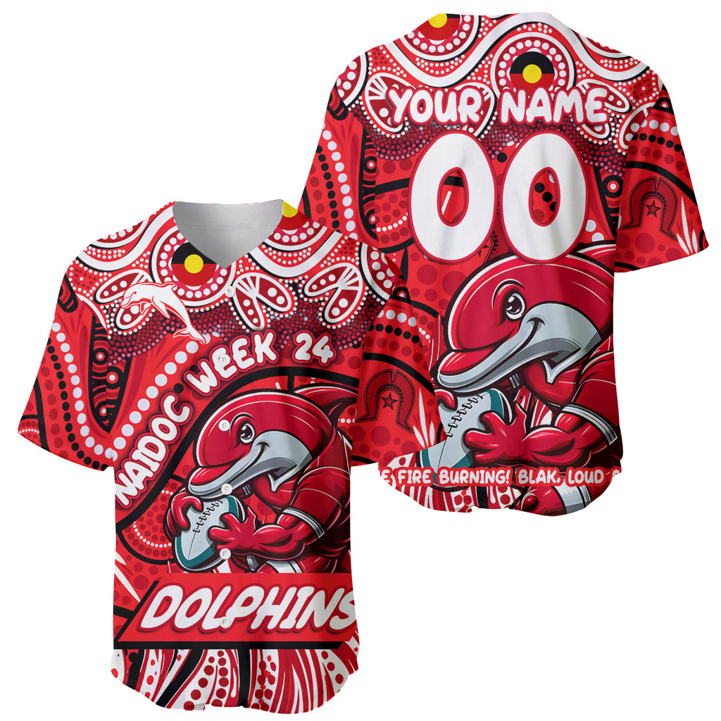 Custom Australia NAIDOC Week 2024 Baseball Jersey Dolphins Mascot Keep The Fire Burning