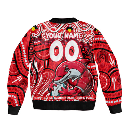 Custom Australia NAIDOC Week 2024 Bomber Jacket Dolphins Mascot Keep The Fire Burning