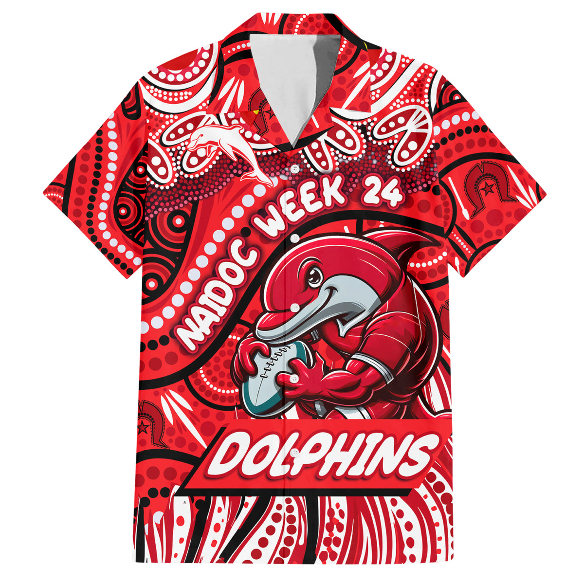 Custom Australia NAIDOC Week 2024 Hawaiian Shirt Dolphins Mascot Keep The Fire Burning