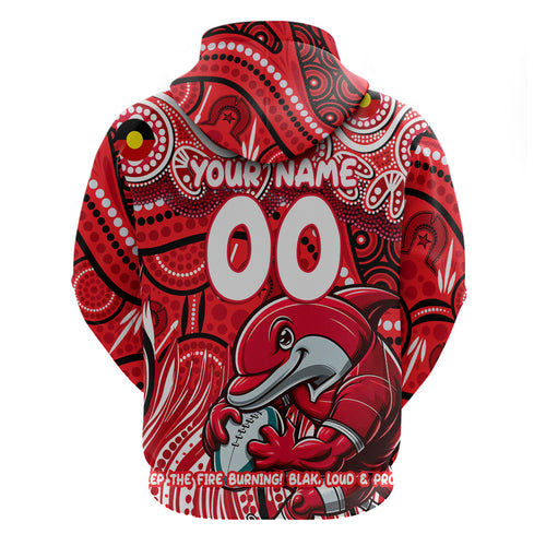 Custom Australia NAIDOC Week 2024 Hoodie Dolphins Mascot Keep The Fire Burning