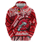 Custom Australia NAIDOC Week 2024 Hoodie Dolphins Mascot Keep The Fire Burning