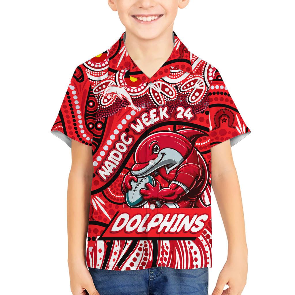 Custom Australia NAIDOC Week 2024 Kid Hawaiian Shirt Dolphins Mascot Keep The Fire Burning