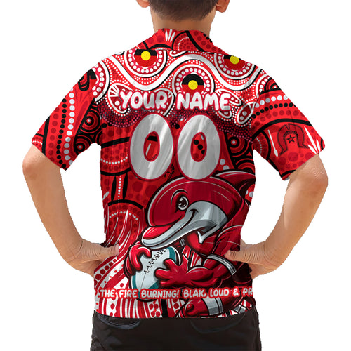 Custom Australia NAIDOC Week 2024 Kid Hawaiian Shirt Dolphins Mascot Keep The Fire Burning