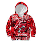Custom Australia NAIDOC Week 2024 Kid Hoodie Dolphins Mascot Keep The Fire Burning