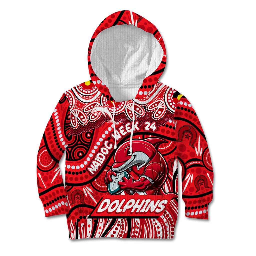 Custom Australia NAIDOC Week 2024 Kid Hoodie Dolphins Mascot Keep The Fire Burning
