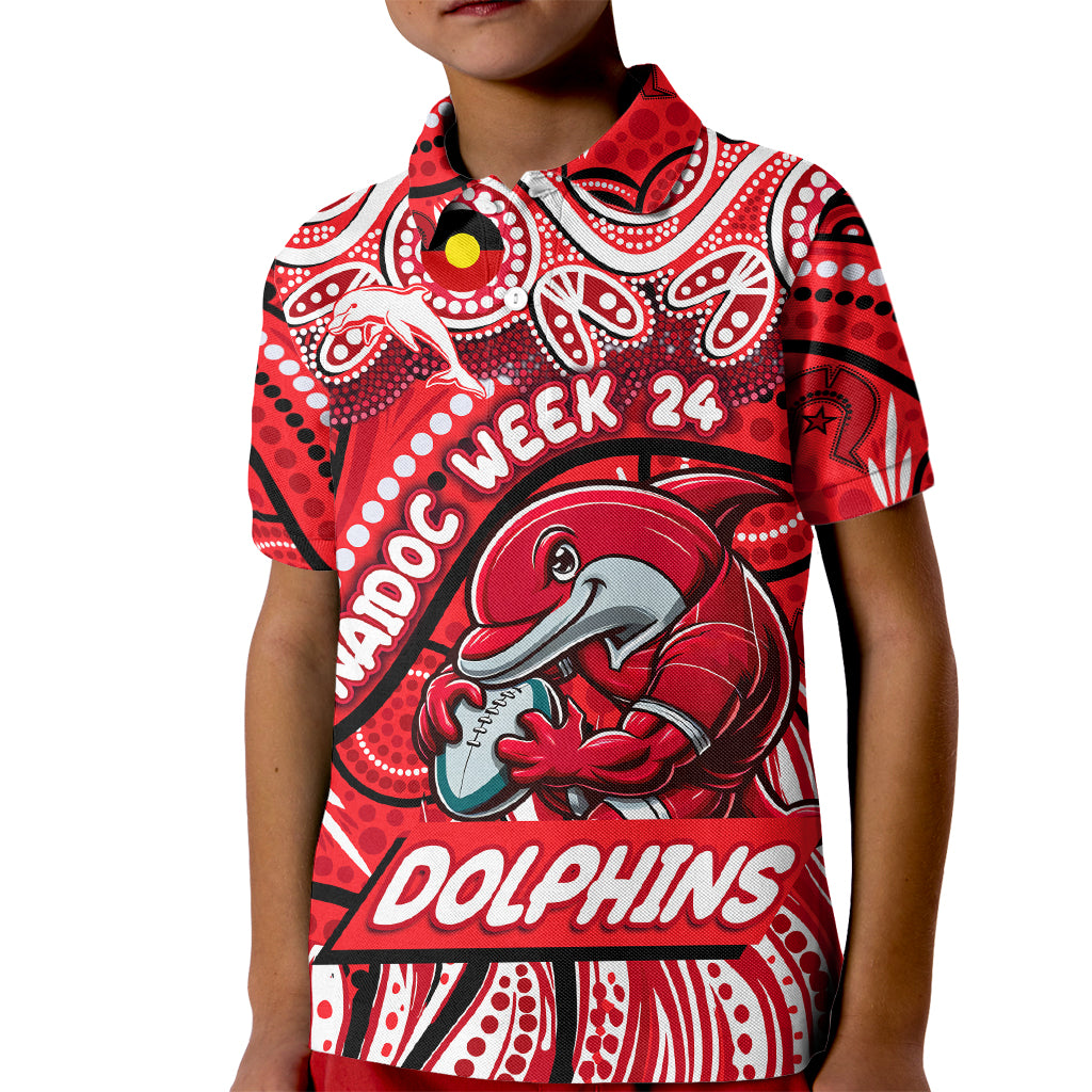 Custom Australia NAIDOC Week 2024 Kid Polo Shirt Dolphins Mascot Keep The Fire Burning