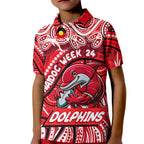 Custom Australia NAIDOC Week 2024 Kid Polo Shirt Dolphins Mascot Keep The Fire Burning