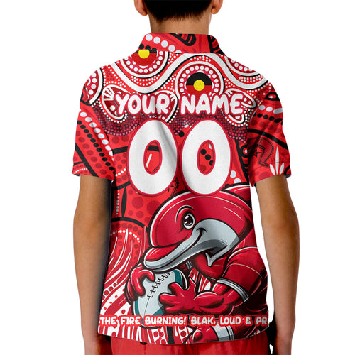 Custom Australia NAIDOC Week 2024 Kid Polo Shirt Dolphins Mascot Keep The Fire Burning
