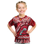 Custom Australia NAIDOC Week 2024 Kid T Shirt Dolphins Mascot Keep The Fire Burning