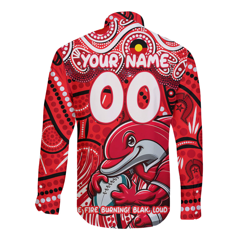 Custom Australia NAIDOC Week 2024 Long Sleeve Button Shirt Dolphins Mascot Keep The Fire Burning