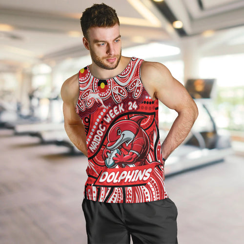 Custom Australia NAIDOC Week 2024 Men Tank Top Dolphins Mascot Keep The Fire Burning