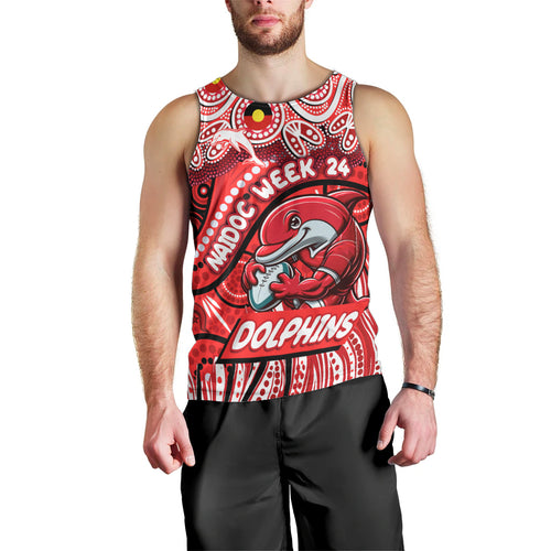Custom Australia NAIDOC Week 2024 Men Tank Top Dolphins Mascot Keep The Fire Burning