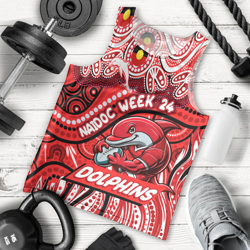 Custom Australia NAIDOC Week 2024 Men Tank Top Dolphins Mascot Keep The Fire Burning