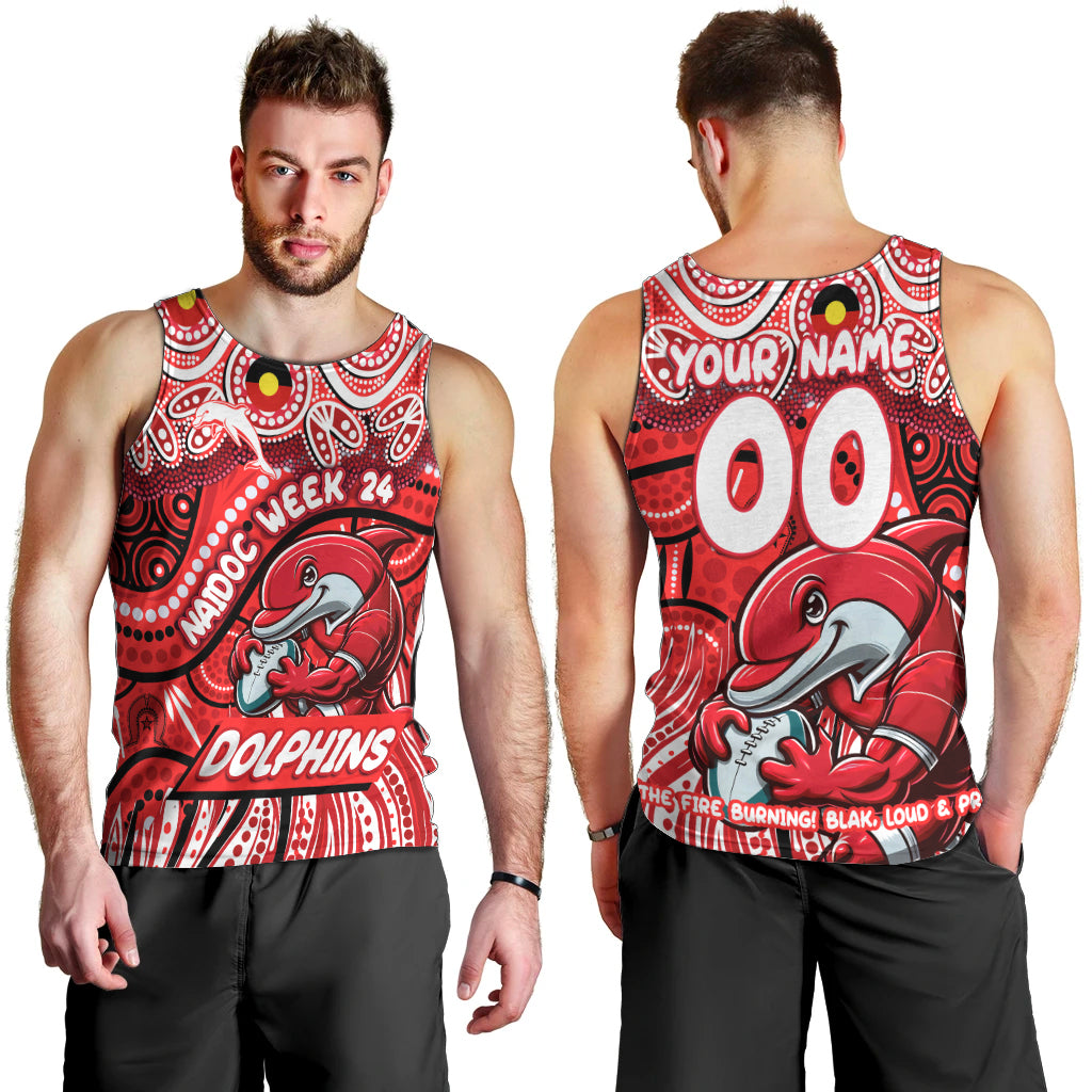Custom Australia NAIDOC Week 2024 Men Tank Top Dolphins Mascot Keep The Fire Burning